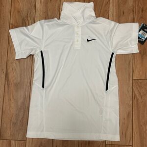 Nike Kids White Polo Shirt with Black Accents